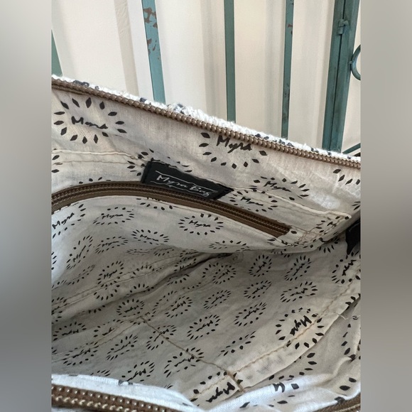 NEW Spring Floral Myra Bag Weaved Rug Leather Cowhide Crossbody Small purse - Picture 5 of 7